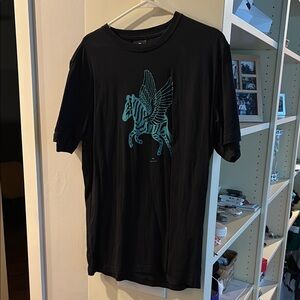 Paul Smith Black Tee with Teal Winged Zebra